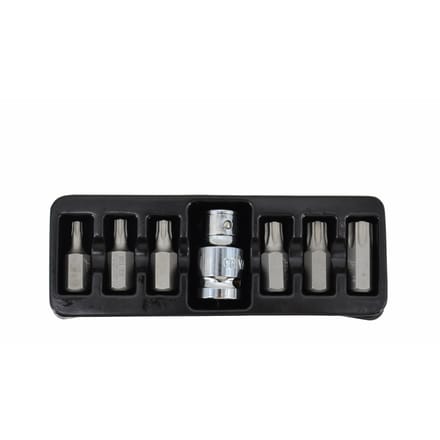 Awtools Black Line Serie - Torx Bitset - 7 stuks - Inclusief Adapter