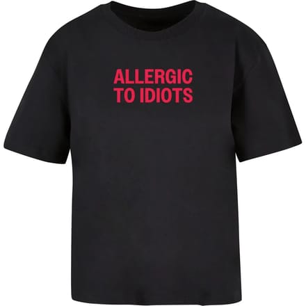 Dames-T-shirt Miss Tee Allergic To Idiots
