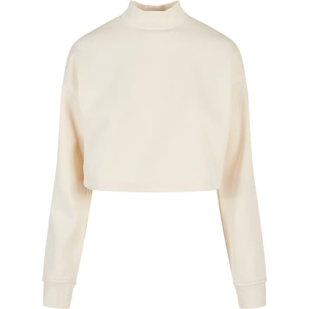 Urban Classics - Oversized High Neck Crew Crop Sweater/Trui - L - Creme