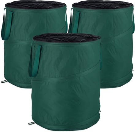 tuinafvalzak pop up - set van 3 - 160 liter - Ø 55 cm - voor onkruid - groen