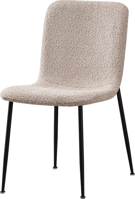 Stoel James Beige - Bouclé - Set van 2 - Zithoogte 47.5 cm - Zitdiepte 40 cm
