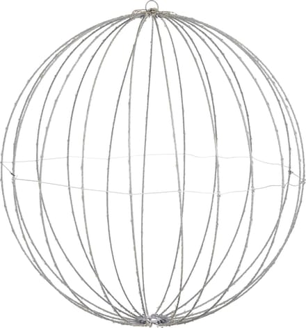 Luca Lighting Kerstverlichting Bal met Klassiek Witte LED Lampjes - Zilver - Ø60 cm