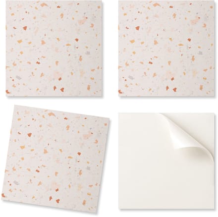 Set vinyl wandtegels met abstract terrazzopatroon, 20x20x20 cm