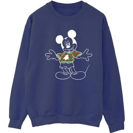 Disney Dames/Dames Mickey Mouse Xmas Jumper Sweatshirt (Marineblauw)