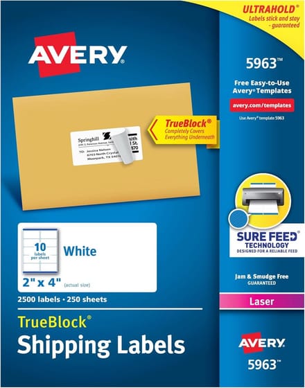Bestelbare Verzendlabels 5x10cm Wit - Anti-Vastloop Labels voor Pakketten en Enveloppen