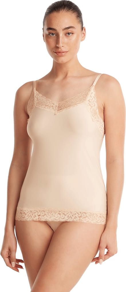 Ten Cate Secrets spaghetti top met kant almond voor Dames | Maat XL