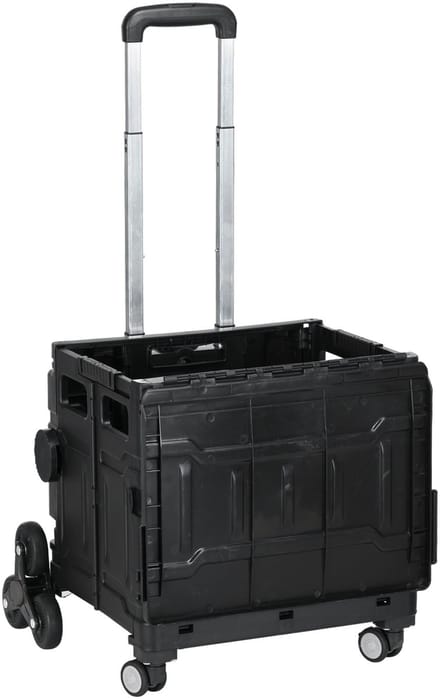 Killogood Boodschappentrolley - traplopen - opvouwbaar - telescopische handgreep - max. belasting 65kg - zwart