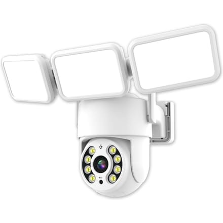 Caméra Moniteur Sans Fil 2K avec Lumière d'Appoint 3MP Support Mural Caméra WiFi Intelligente Étanche IP66 Couleur US Plug