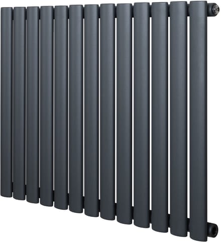 Ovale design radiator - 1 kolom - 600x780 mm - grijs