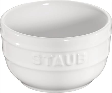 Ramequin S/2  8 Cm Wit Ceramic By Staub 40511-136   Op=op
