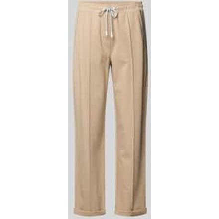 Straight fit stoffen broek met siernaden