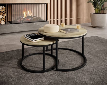 Meubella - Salontafel Rica - Eiken - Set van 2