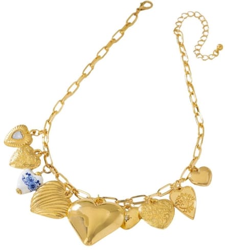 She life style - Mode statement ketting XL - Harten - Goud kleurig