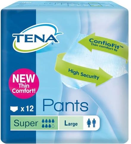 Tena Pants Super - mt L - 12 st - Incontinentiebroekjes