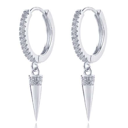LGT JWLS Oorringen met Conische Cilinder Hanger - Conical Silver