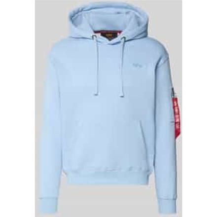 Sweatshirt met hoodie en bedrukte achterkant Alpha Industries