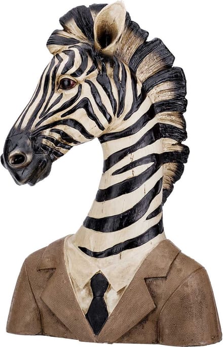 Cosy @ Home Zebra Buste Bruin 18x27xh39cm Polyresin