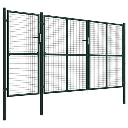 vidaXL - Tuinpoort - staal - 400x200 - cm - groen