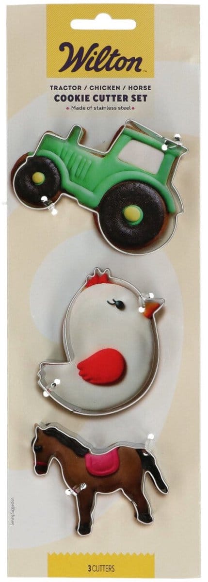 Wilton Koekjes Uitsteker - Traktor, Kuiken, Paard - Set/3