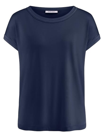 Shirt ronde hals Van Peter Hahn blauw