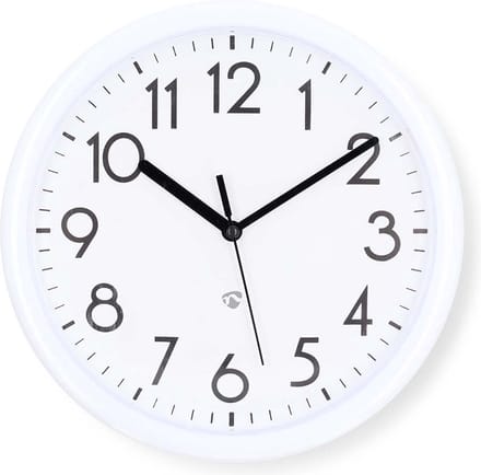 Nedis Wandklok – 22 cm – Kunststof – Klassiek Ontwerp – Wit