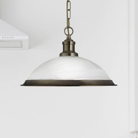 Searchlight Glazen hanglamp Bistro in glanzend goud