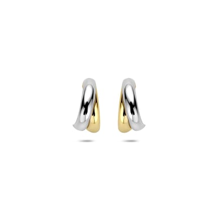 14K Bicolor gouden stekeroorringen 12 mm - 4209141