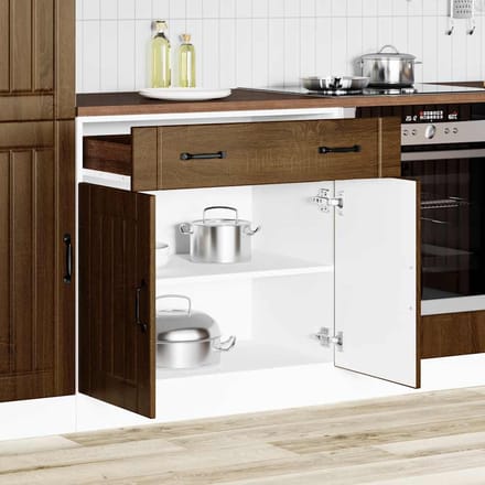 vidaXL - Onderkast - Lucca - bewerkt - hout - bruin - eikenkleur