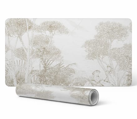 Duurzame gamingmat met delicate tropische bomen, 90x45 cm
