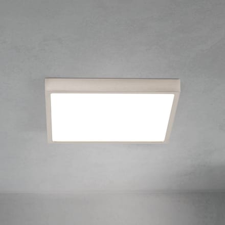 ORION LED plafondlamp Disc, nikkelkleurig gesatineerd Lengte 24 cm CCT