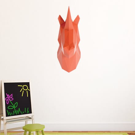 3D origami sticker roze eenhoorn 50 x 20 cm