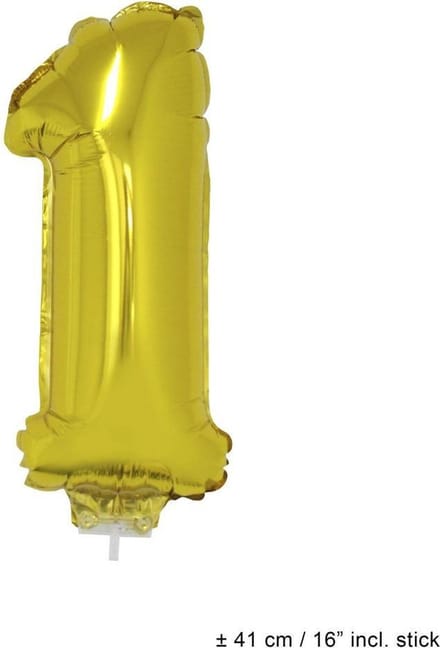 Folie opblaascijfer 1 Goud