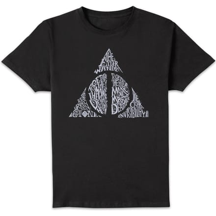 Harry Potter Deathly Hallows Text t-shirt - Zwart - M