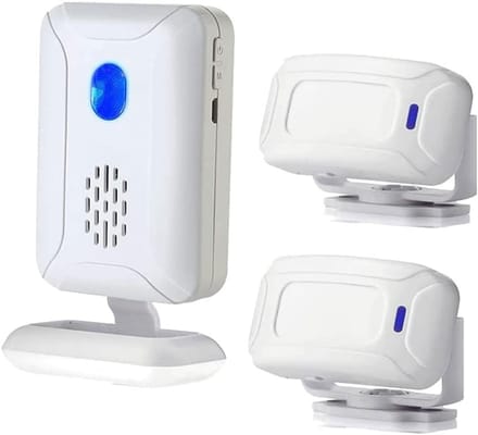 Draadloze Bewegingsmelder - Deur Sensor - Bezoekers Melder - 280 Meter Bereik - 2 Sensor & 1 Ontvanger - Wit