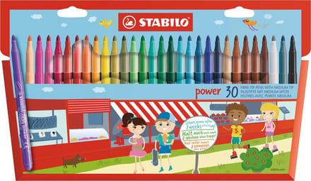 Viltstift STABILO Power 280 etui à 30 kleuren - 6 stuks