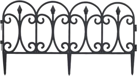 Tuinranden Hek - Bloembed Afscheiding - Tuin Decoratie - Weerbestendig Ontwerp - 58 x 23 cm - Zwart