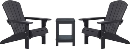 Keter Troy Adirondack Tuinstoelen + Deluxe bijzettafel - Grafiet