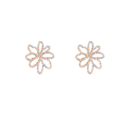 Go Dutch Label Oorknoppen Big Flower Stud Sky Blue