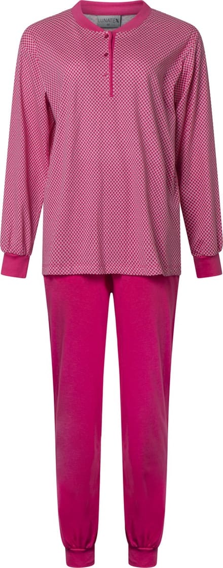 Lunatex - dames pyjama 124247 - all season - roze - maat S