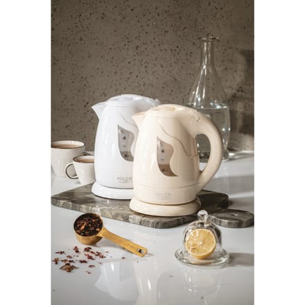 Waterkoker 1L Wit, Licht met Draaibare Basis en Droogkoken Bescherming