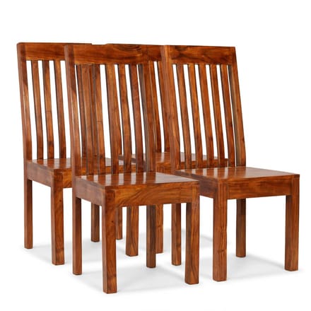 vidaXL - Eetkamerstoelen - 4 - st - massief - hout - modern
