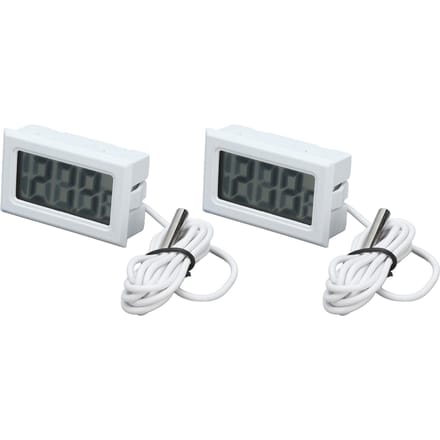 2 Stuks Elektronische Digitale Thermometer Thermostaat Temperatuurmeter 2s Refresh met SondeWit white