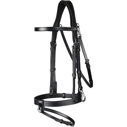 Dy'on Hoofdstel Working Collection Flat Leather With Snap Hooks Zwart - middel