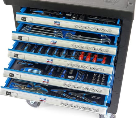 HBM Premium Gevulde gereedschapswagen - 196-delig