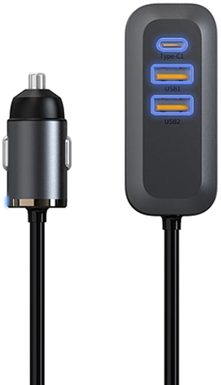 Auto-oplader 2x USB A en C socket - 100W