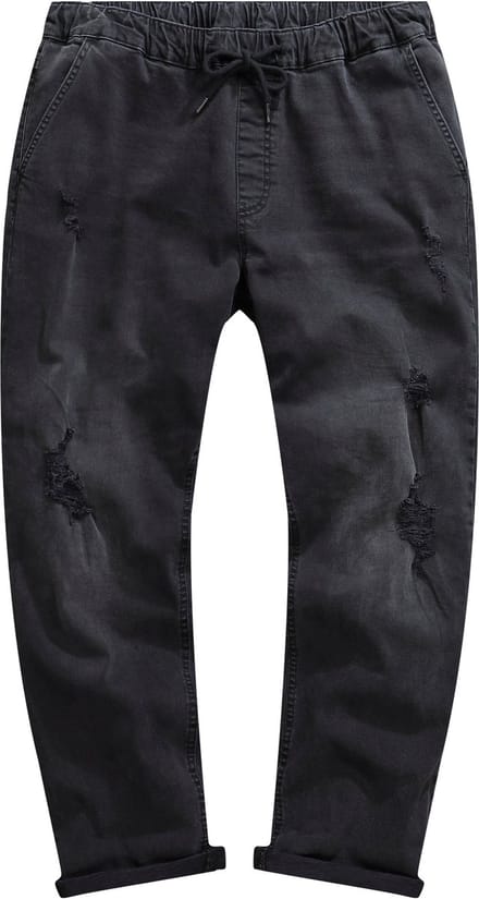 STHUGE - Heren - Jeans FLEXLASTIC® denim destroyed-look vintage - Zwart - Maat L