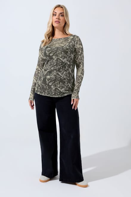 Limited Collection Bruine Camo Mesh Top Size 48
