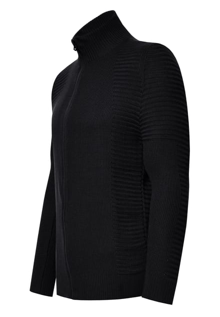 Fijne gebreide jas in biker-stijl met slim fit pasvorm