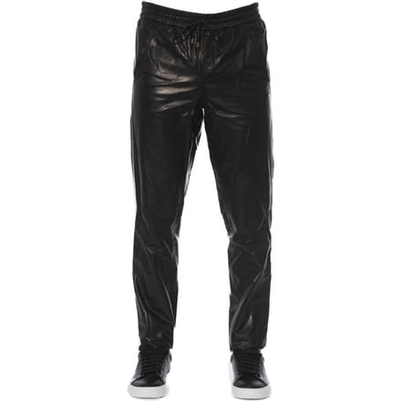 Leren Joggingbroek Elastische Taille Relaxed Fit
