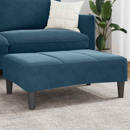 vidaXL - Voetenbank - 77x55x31 - cm - fluweel - blauw